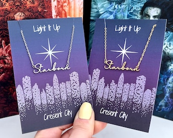 Officially Licenced Crescent City Starborn Bryce Quinlan Name Necklace, Stainless Steel, Fantacy Bookish Merch, Sarah J Maas, romance reader