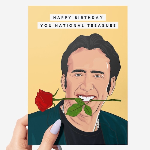 Nicolas Cage Birthday Card | Etsy