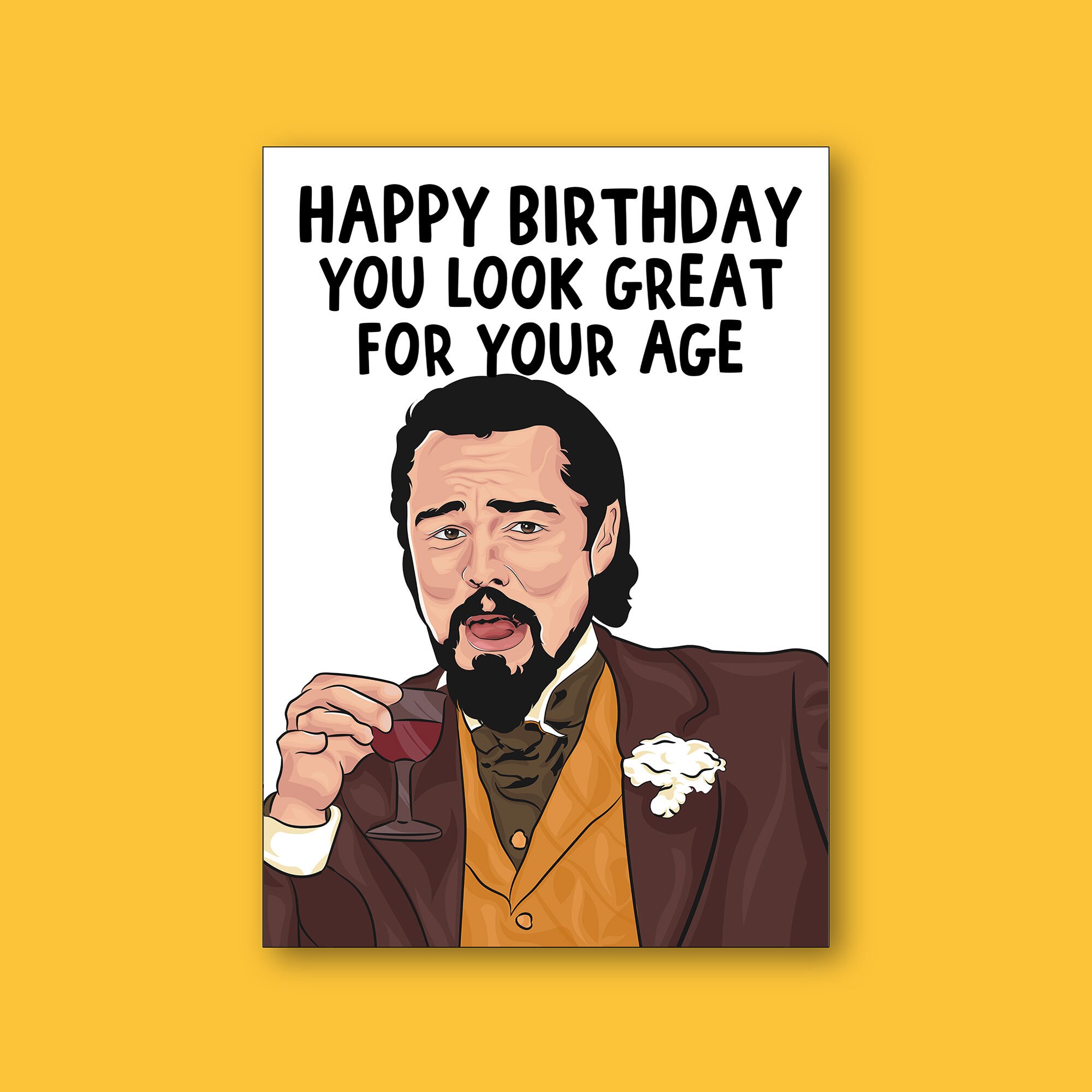 Leonardo Dicaprio Meme Birthday Card Funny Birthday Card Etsy