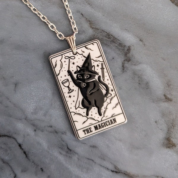 Kette mit Tarot "the Magican" Katze