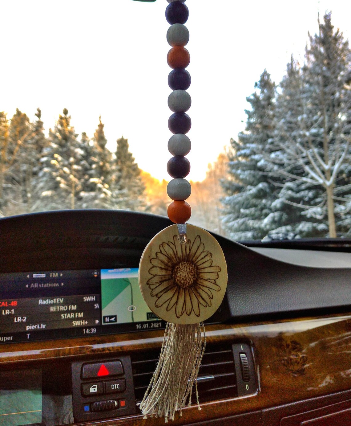 Car accessories rear window hanger natural hand painted Etsy