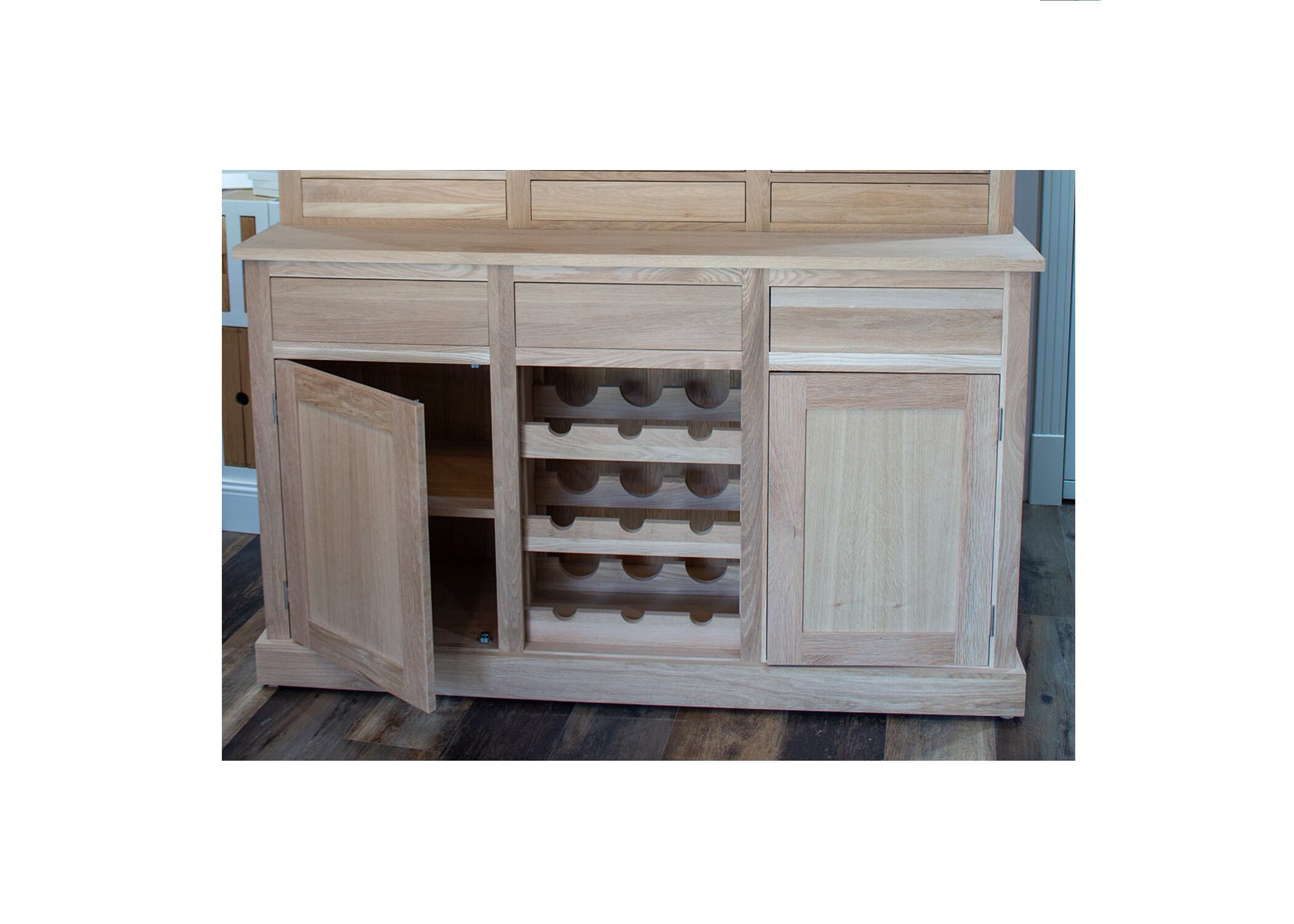 Solid Oak Sideboard with Wine Rack Etsy