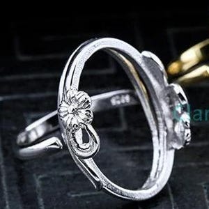 925 Sterling Silver Ring Blanks, 18x24mm Oval Adjustable Ring Blank KTJ400