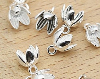 Sterling Silver Flower Charms, Necklace Charm, Bracelet Charm, Sterling Silver Charms Wholesale Sale