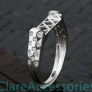 5x11MM Rectangle Silver Ring Blanks, 925 Sterling Silver Ring Blanks, Rings Blank For Cabochon Gemstone Setting KTJ830