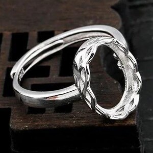 Sterling Silver Ring Blanks, 8x12mm Oval, 925 Silver Ring Setting, Handmade Jewelry Supplies KTJ271