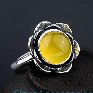 10MM Silver Rose Ring Blanks, Round 925 Sterling Silver Ring Blank For Stone Rings Setting Adjustable KTJ317