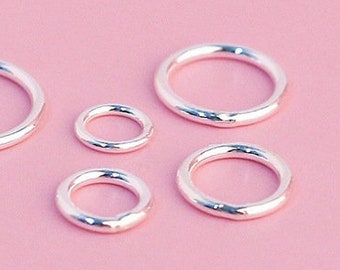 Sterling Silver Jump Ring, Closed Jump Rings, 3mm 4mm 5mm 6mm 7mm 8mm 9mm 10mm, Wire 25 24 23 22 21 20 19 18 17 16 Gauge, Gold Plated