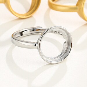Simple Round Sterling Silver Ring Blanks, 925 Silver Ring Setting 7mm 8mm 9mm 10mm 11mm 12mm 13mm 14mm 15mm 16mm 17mm 19mm KTJ118