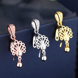 Sterling Silver Pinch Bails, Floral Bail, Bails Wholesale, Designer Bail, Pendants Bail, Stone Pendant Bail