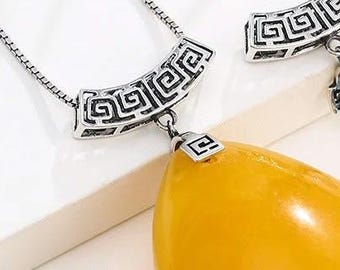 Sterling Silver Pinch Bails, Greek Key Bail, Bails Wholesale, Designer Bail, Pendants Bail, Stone Pendant Bail KTJ443