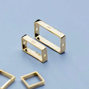 Sterling Silve Bead Frames, Rectangle Bead Frame, Square Beaded Rings, 925 Silver Gemstone Beads Frame, 6.5mm 8.5mm