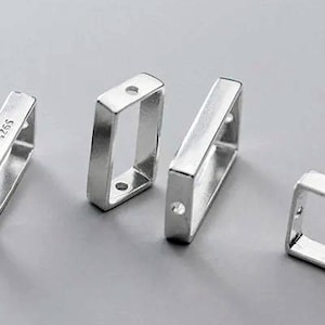 Sterling Silve Bead Frames, Rectangle Bead Frame, Beaded Rings, 925 Silver Gemstone Beads Frame, 6.5mm