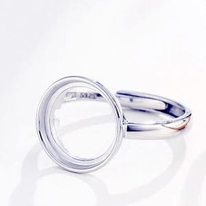 Simple Round Sterling Silver Ring Blanks, 925 Silver Ring Setting 7mm 8mm 9mm 10mm 11mm 12mm 13mm 14mm 15mm 16mm 17mm 19mm KTJ118
