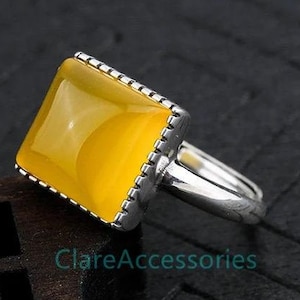 10MM Square Silver Ring Blanks, 925 Sterling Silver Ring Blanks, Rings Blank For Cabochon Gemstone Setting KTJ315