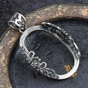 スターリングシルバーペンダントブランク、18 x 27 mmオーバル、ストーンペンダントセッティング、925シルバーペンダントベゼル、ネックレス製作用 IO346