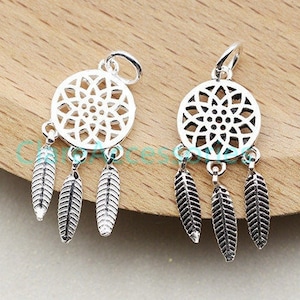 Ciondoli acchiappasogni in argento sterling, ciondolo per bracciale, ciondoli in argento sterling sfusi, per la realizzazione di collane di gioielli, acchiappasogni