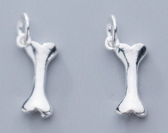 Sterling Silver Bone Charms, Necklace Charm, Bangle Charm, Sterling Silver Charms Wholesale