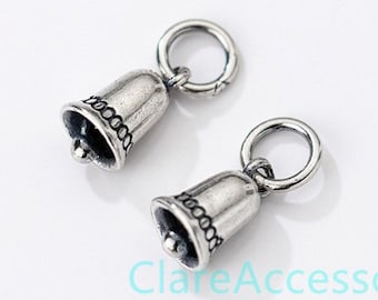 Breloques cloches en argent sterling, breloques pour boucles d'oreilles, breloques pour bracelets,