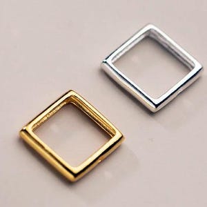 Sterling Silve Beaded Frame, Square Bead Rings, Square Beads Frames, 925 Silver Stone Beads Frame Wholesale, 9.5mm