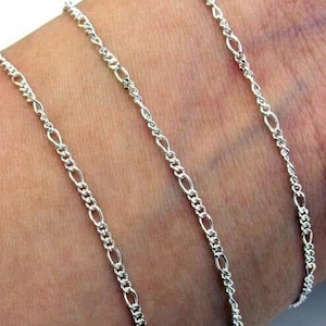 1.6mm Sterling Silver Figaro Chains, Figaro Chain, Silver Chain, Solid Necklace Chain, Chains Wholesale, Silver Chain For Jewelry Making
