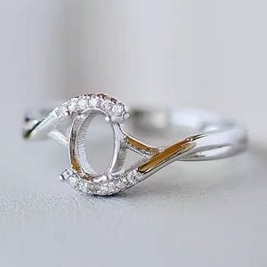 Sterling Silver Ring Settings, 5x7mm Oval Ring Blank, For Gemstone Natural Stone Resin Crystal