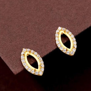 925 Silver Earring Base, 3x6mm 4x8mm Marquise, Ear Stud Blank, Solid Sterling Silver Setting