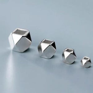 2-5mm Sterling Silver Faceted Beads, Cube Bead, Faceted Cube Bead, Silver Bead, 925 Sterling Silver, Jewelry Bead, 2mm 3mm 4mm 5mm