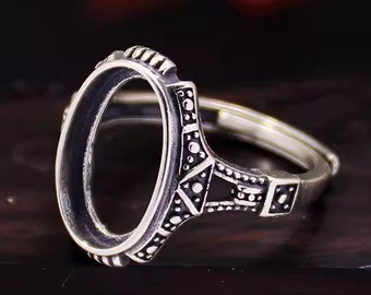 スターリングシルバーリングセッティング、8x13 9 x 14 mmオーバル