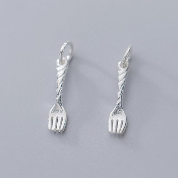 Sterling Silver Fork Charms, Necklace Charm, Earring Charm, Sterling Silver Charms Wholesale