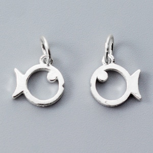 Sterling Silver Fish Charms, Anklet Charm, Necklace Charm, Silver Charms