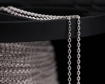Catene portacavi in argento con taglio a diamante, 0,9 mm 1 mm, catena in argento sterling, per realizzare collane, bracciali, orecchini, cavigliere