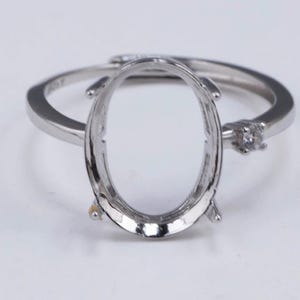 Silver Ring Setting, 925 Sterling Silver, 10x14mm Oval