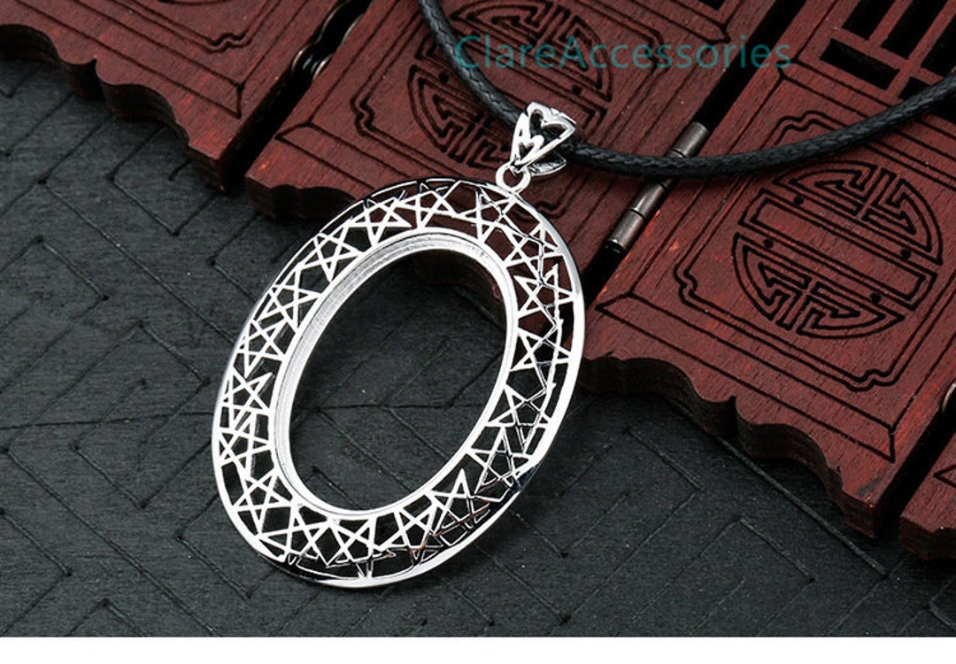 Sterling Silver Pendant Blanks 20x30mm Oval Stone Pendant Etsy