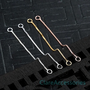 Sterling Silver Extender Chain, Extension Chains, Silver Extended Chain, Silver Chain Wholesale 2cm 3cm 4cm 5cm 6cm 7cm 8cm 9cm 10cm YP87