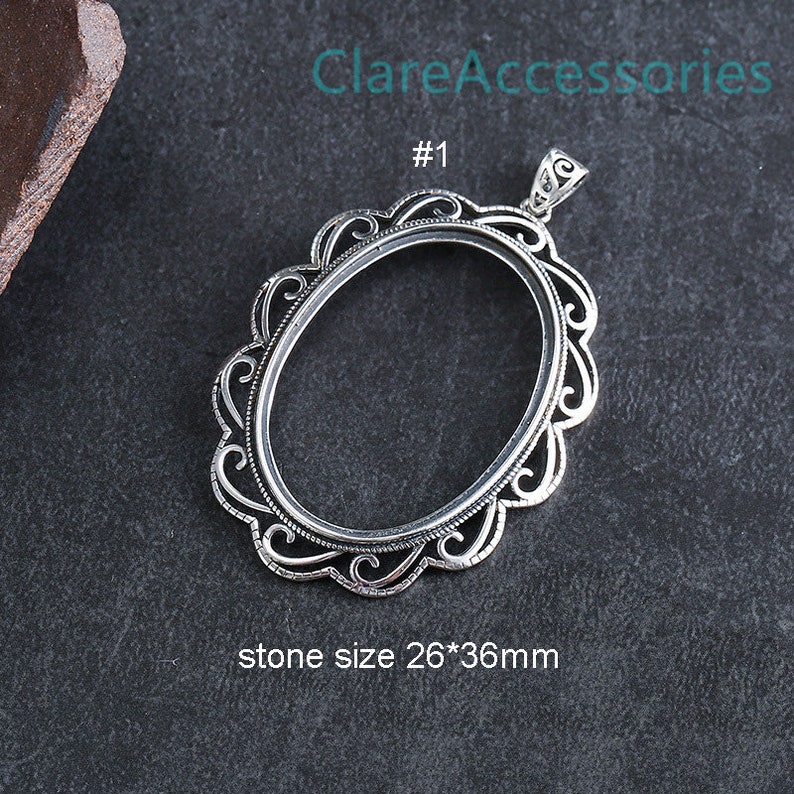 Sterling Silver Pendant Blanks 26x36mm 24x32mm 23x30mm Etsy