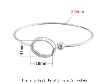 スターリングシルバーバングルブランク、9 x 13 mm 10 x 14 mm 11 x 15