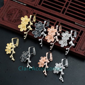 Sterling Silver Bail, Flower Pinch Bails For Pendants, Flower Bails, Gold Bails, Rose Gold Bails 925 Silver Bails For Stones Resin Gemstone