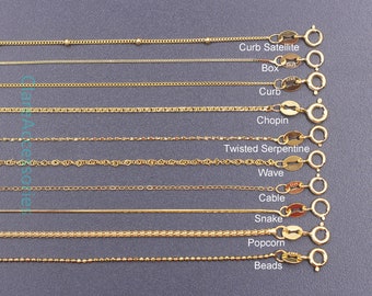 Colliers en argent sterling et or vermeil, 40 cm 45 cm, 16 pouces 18 pouces, collier fini chaîne en argent 925 pour bijoux