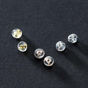 Sterling Silver Silica gel Ear Nuts, Earring Backs, Earring backing, 925 Silver Earring Nuts, Blanks