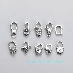 Sterling Silver Clasps, Skull Clasp, Bear Clasp, Fish Clasp, Bird Clasp, Heart Clasp, Rectangle Clasp, Lobster Clasp, 925 Silver Clasp