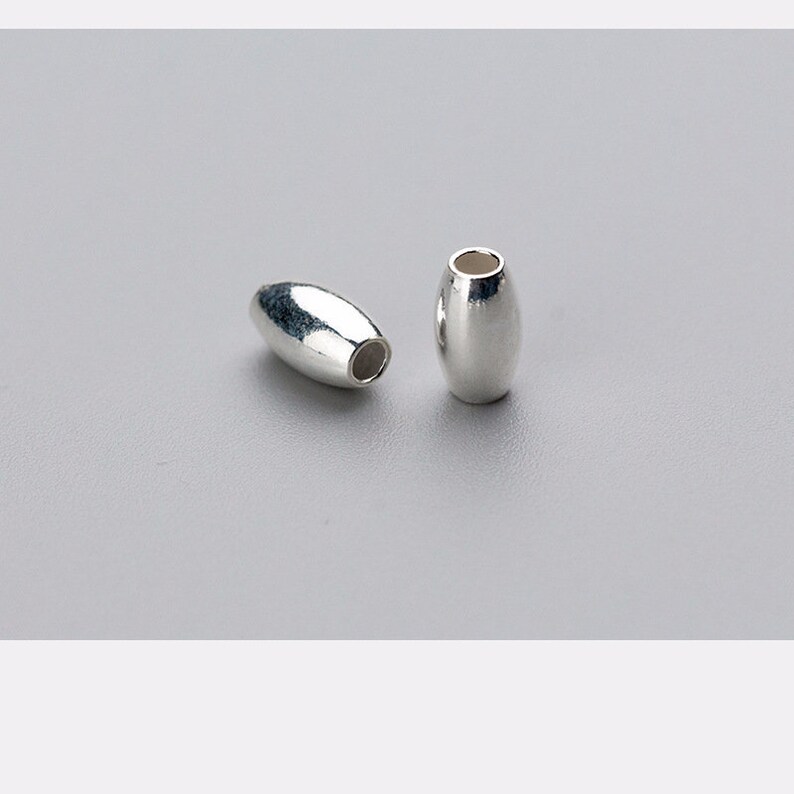 35mm Sterling Silver Rice Beads 925 Silver Bead Wholesale Etsy