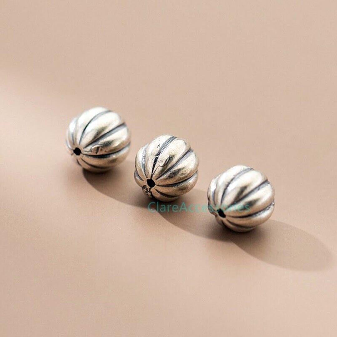 スターリングシルバーパンプキンビーズ、925シルバービーズ卸売