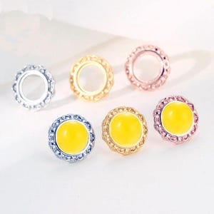 Sterling Silver Earring Post Blanks, 8mm 10mm 12mm Round, 925 Solid Sterling Silver Earrings Bezels For Cabochon Gemstone Setting KTJ1867
