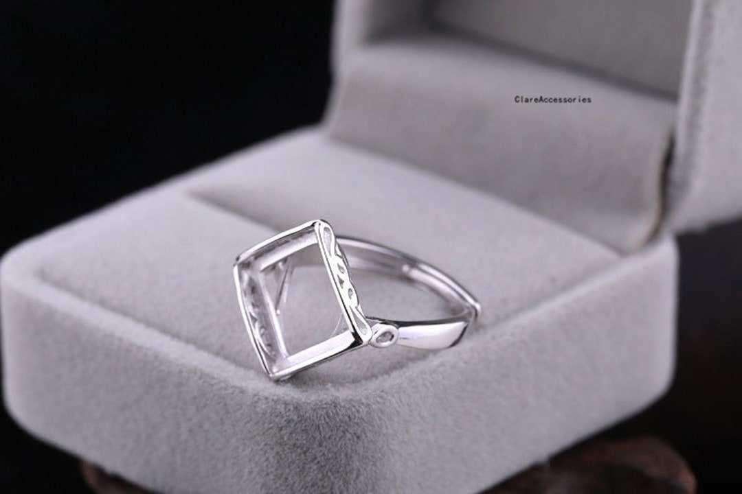 【massnoun】HEIGHT SQUARE 925 SILVER RING 925 Sterling Silver, Band Men's Square 
