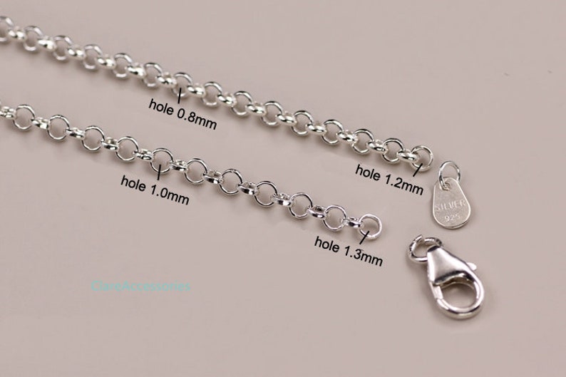 2.6mm 925 Silver Rolo Chains, Sterling Silver Chain, for Making ...