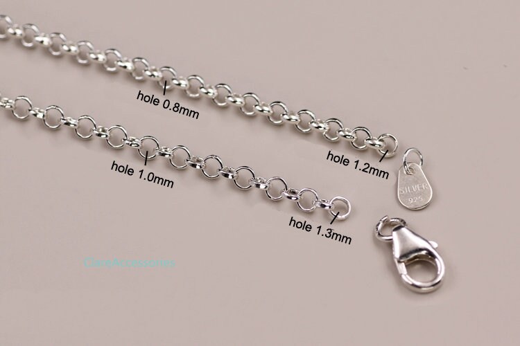 Silver Rolo Chain India 2.6mm 925 Silver Rolo Chains, Sterling Silver Chain, for Making ...