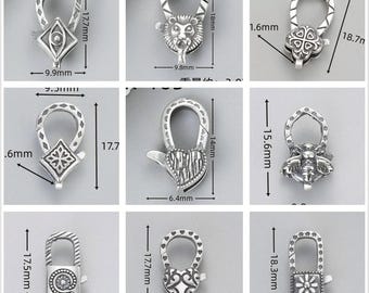 Sterling Silver Clasps, Leaf Clasp, Floral Clasp, Star Clasp, Lobster Clasp, 925 Silver Clasp Wholesale For Making Necklace