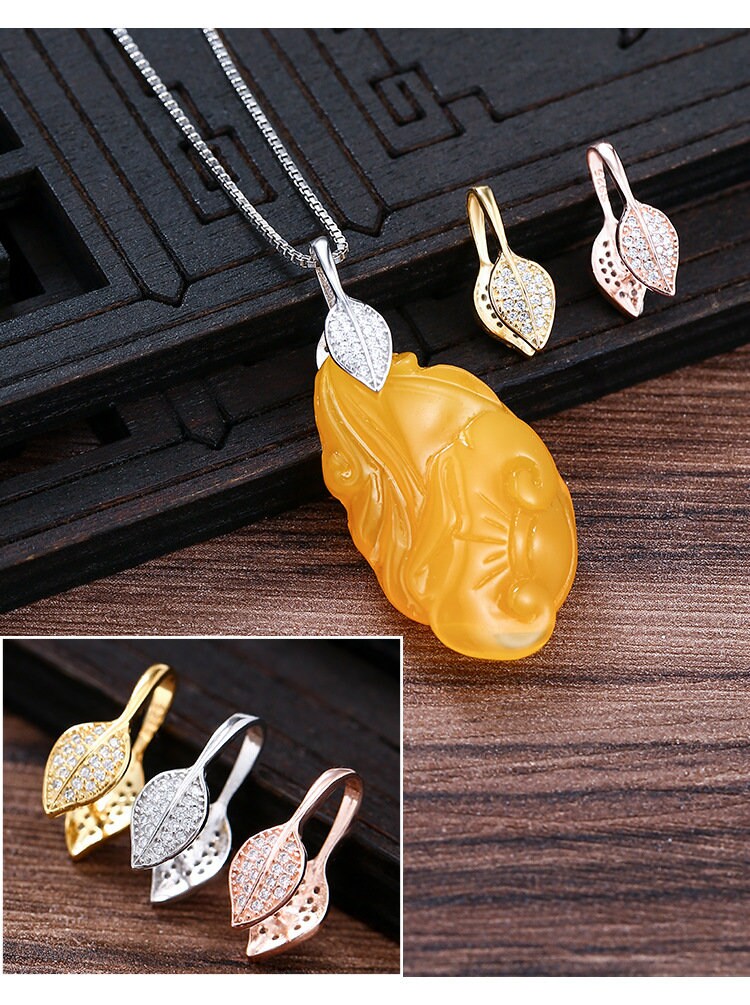 Sterling Silver Pinch Bail For Pendants 925 Silver Bails For Etsy