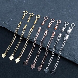 Sterling Silver Extender Chain, Cord End, Leather Cord Extended Back, Silver Chain Wholesale 0.5mm 1mm 1.5mm 1.8mm 2mm 2.5mm 3mm 4mm YP286